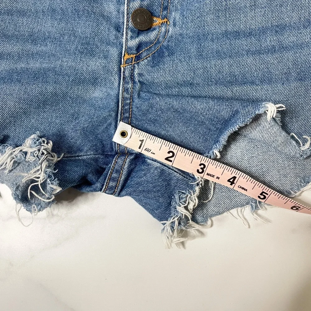 Veronica Beard Debbie Shorts 9” Denim Button Fly - Picture 10 of 12